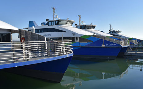 WETA is increasing the size of the San Francisco Bay Ferry fleet significantly to prepare for expanded services and new routes with five new vessels in varying states of construction now. Expect to see two new vessels (Pyxis and Carina) to enter service within a couple of months. Photo by Joel Williams